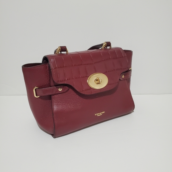 Coach Blake Flap Carryall Wine Crossbody Bag - Picture 4 of 12